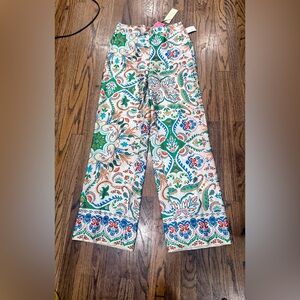 NWT Rachel Zoe Multicolor Paisley Pants size medium